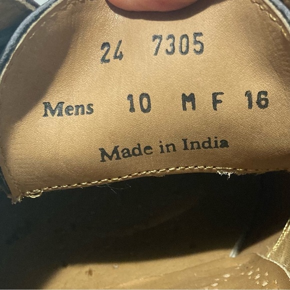 JOHNSTON & MURPHY Sz 10 Lace Up Oxford Wingtip Leather Dress Shoes - Picture 10 of 11